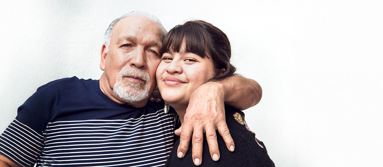 Grandfather and granddaughter portrait