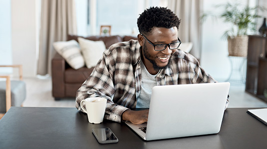 man at computer
