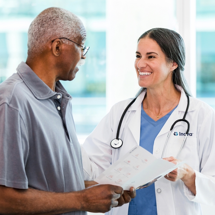 senior man and female doctor