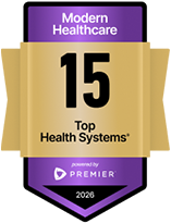 2026 Modern Healthcare top 15 health systemsaward badge